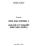 Bài giảng Hóa đại cương 1- GV Nguyễn Văn Đáng