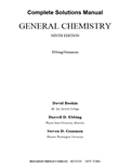 Complete Solutions Manual General Chemistry (9th Edition)- Ebbing, Gammon