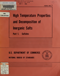High Temperature Properties and Decomposition of Inorganic Salts- Part 1 Sulfates- 